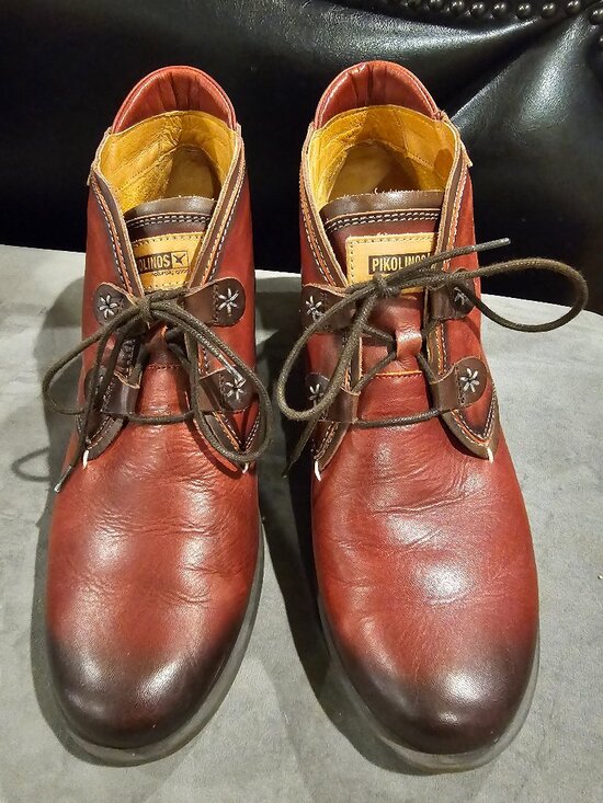 PIKOLINOS Shoes - Pikolinos Women's Red Mahogany Lace up Leather Upper Ankle Boots Size 42 or 11